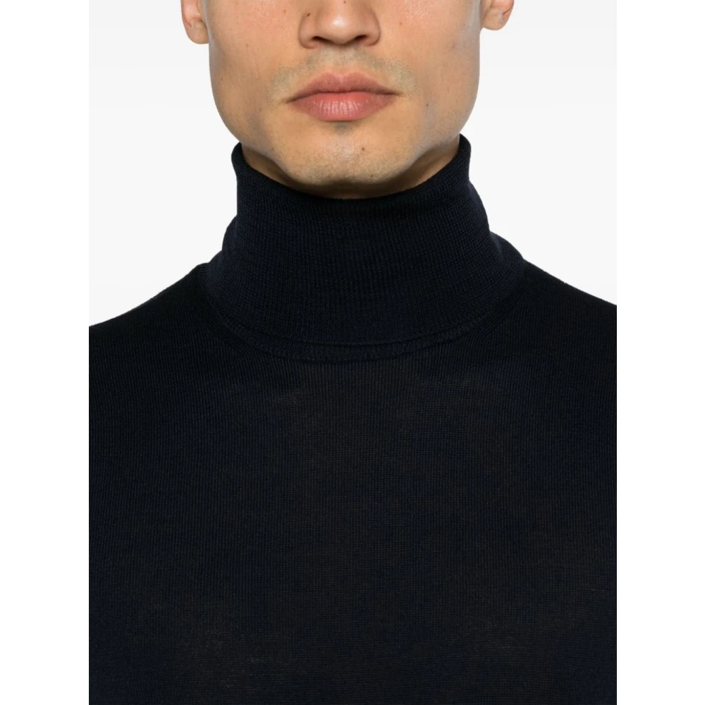 Roberto Collina Navy Coltrui Trui Gebreid Aw24 Blue Heren