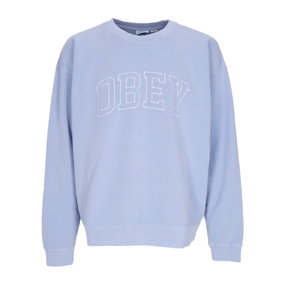 Obey Men's Blue Lightweight Crewneck Sweatshirt Pigt Hydrangea - Sweatshirts - L - Sweatshirts & Hoodies