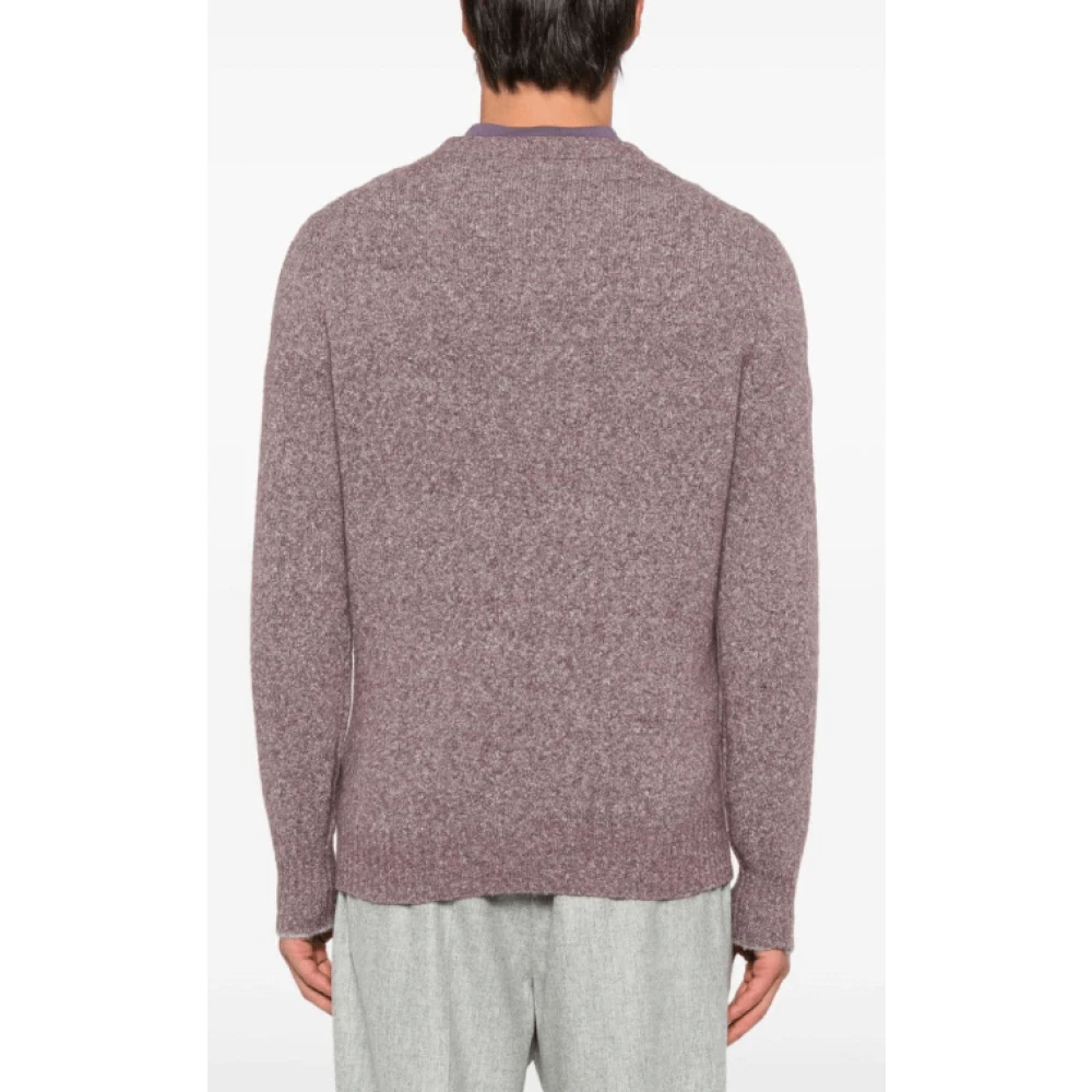 BRUNELLO CUCINELLI Gebreide Crew Neck Sweater Purple Heren