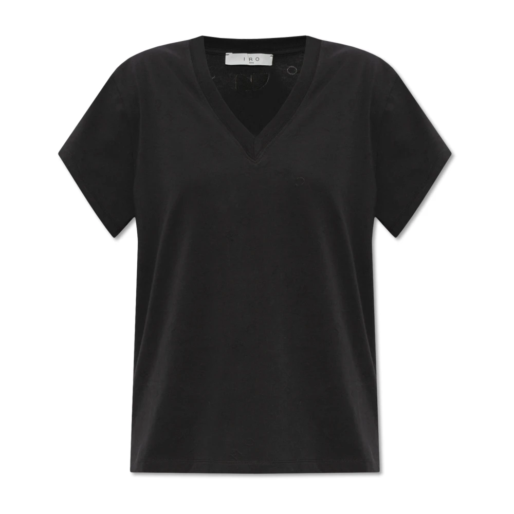 IRO Jolia T-shirt met logo Black Dames