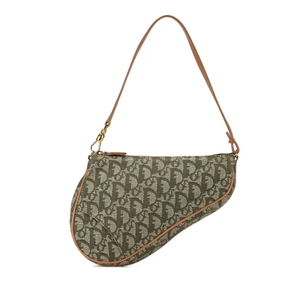 Dior Vintage Pre-owned Canvas handbags Green Dames