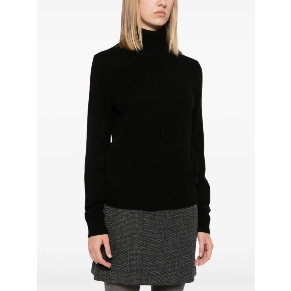 Theory Zwarte Cashmere Coltrui Sweater Black Dames