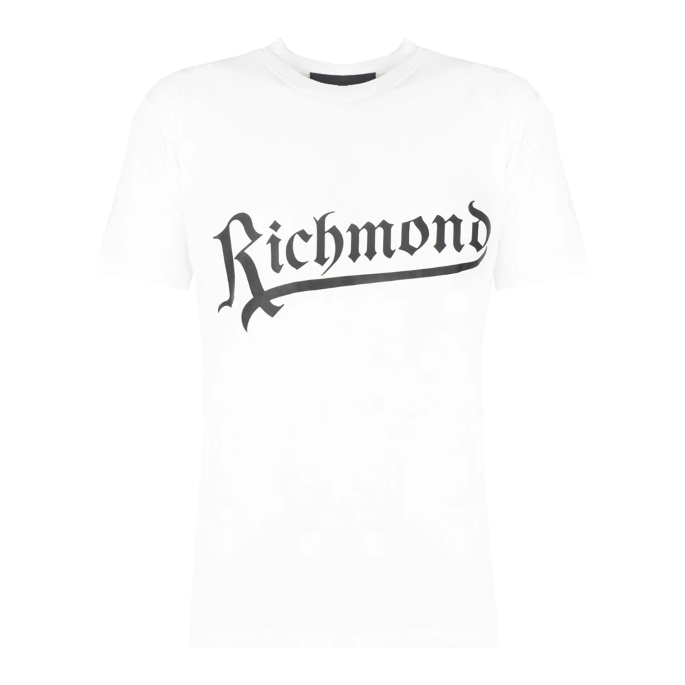 John Richmond Enkel Rundhalsad T-Shirt med Korta ärmar White, Herr