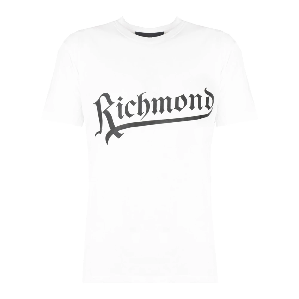 John Richmond Eenvoudig T-Shirt met Ronde Hals en Korte Mouwen White Heren