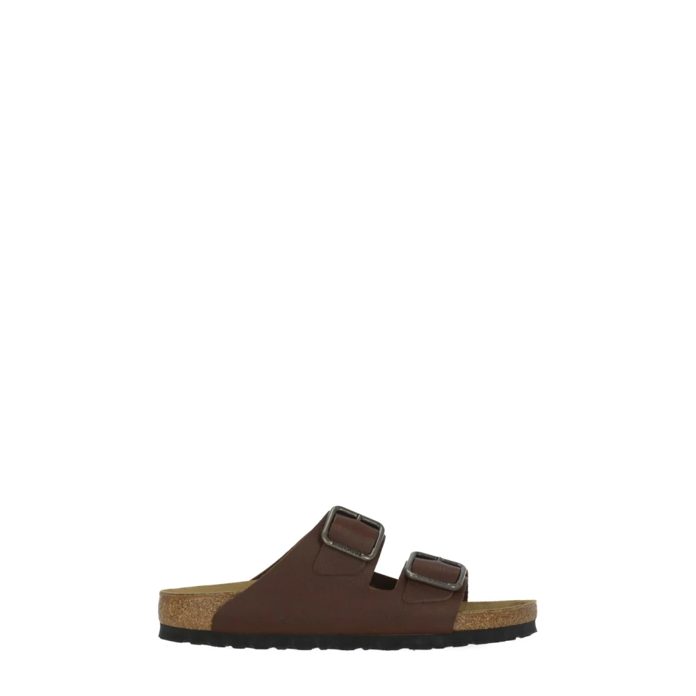 Birkenstock Men's Brown Sliders, 9 Uk, Double Buckle Sandals