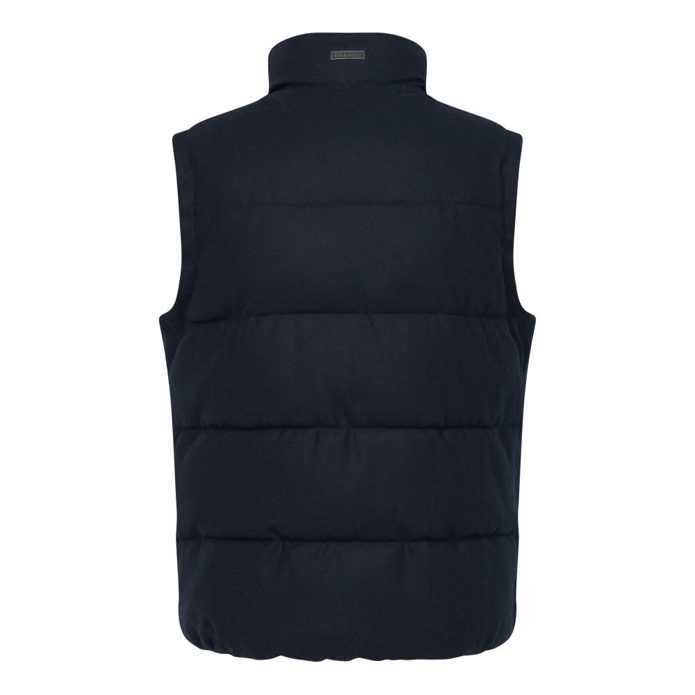 Bugatti Mannen gewatteerd vest met dubbele kraag Blue Heren