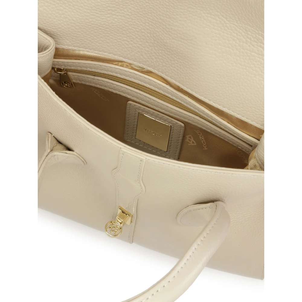 Kazar Chique leren handtas met een fijne flap Beige Dames