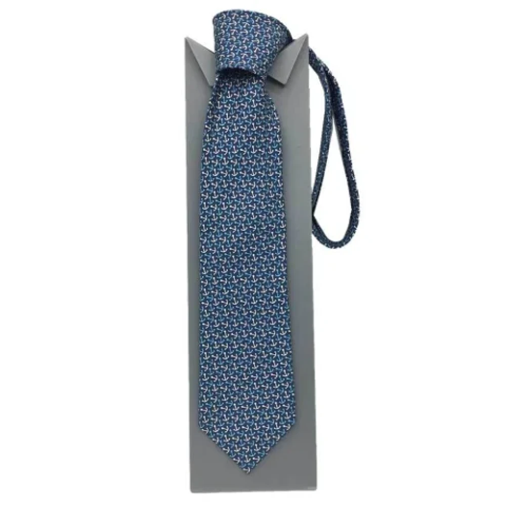 Hermès Vintage Pre-owned Silk home-office Blue Heren
