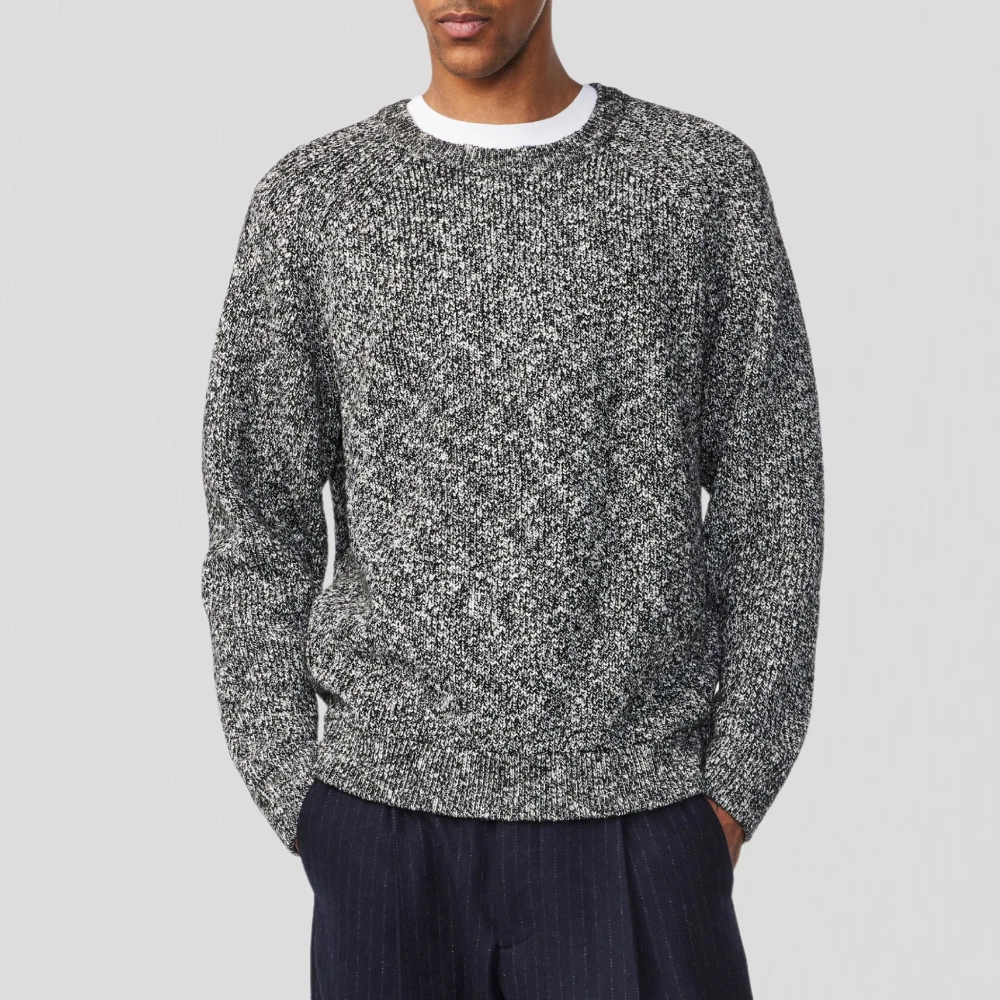 Nn07 Zwarte Boucle Crew Neck Sweater Black Heren