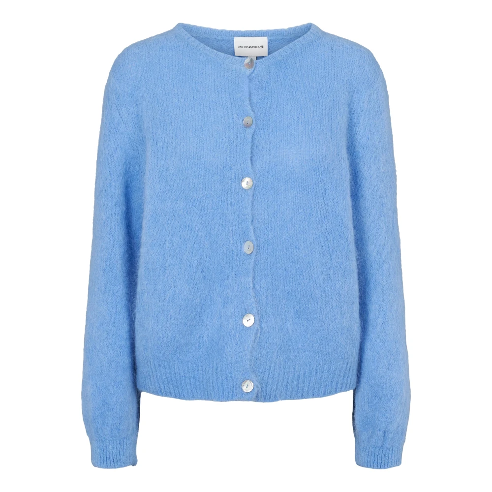 American Dreams Mjuk Alpacka Cardigan Himmelblå Blue, Dam