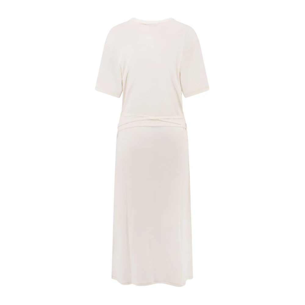Lemaire Katoenen T-shirt Jurk met Riem Beige Dames