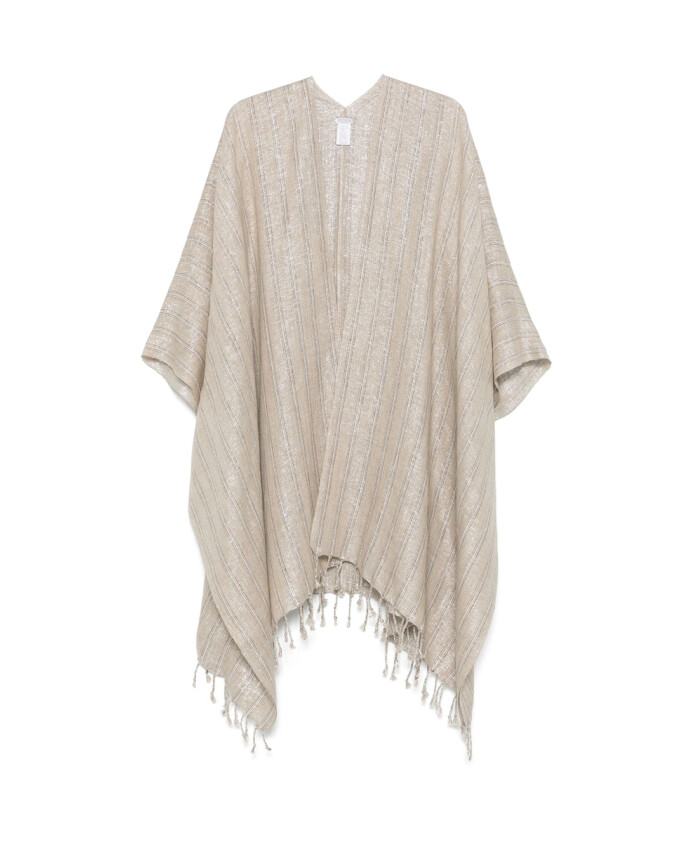 beige-gestreepte-cape-met-franje