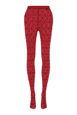 Moonogram Mesh Flock Tights