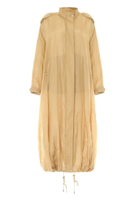 Silkeblandad trenchcoat med framfickor