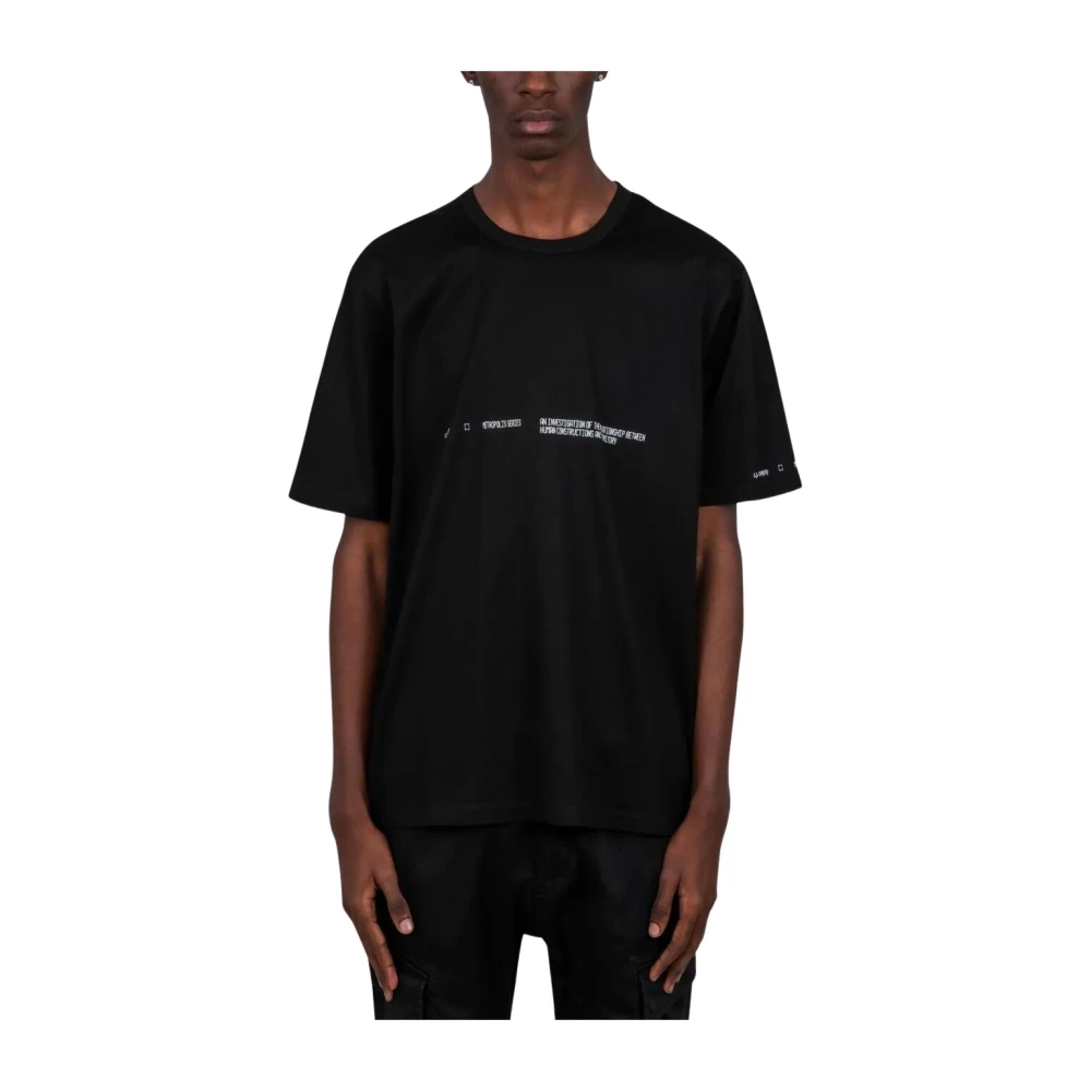 C.p. Company Men's Black Logo Crew-Neck T-Shirt