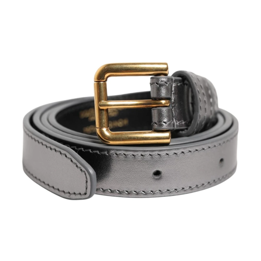 Dolce & Gabbana Women's Gold Buckle Leather Waist Belt