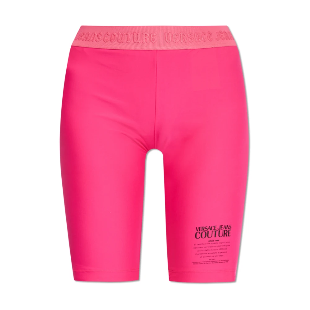 Versace Jeans Couture Korte leggings met logo Pink Dames