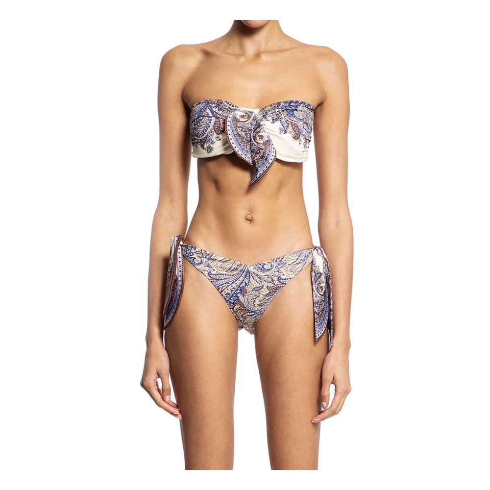 Zimmermann Paarse Paisley Print Sjaal Bind Bikini Purple Dames