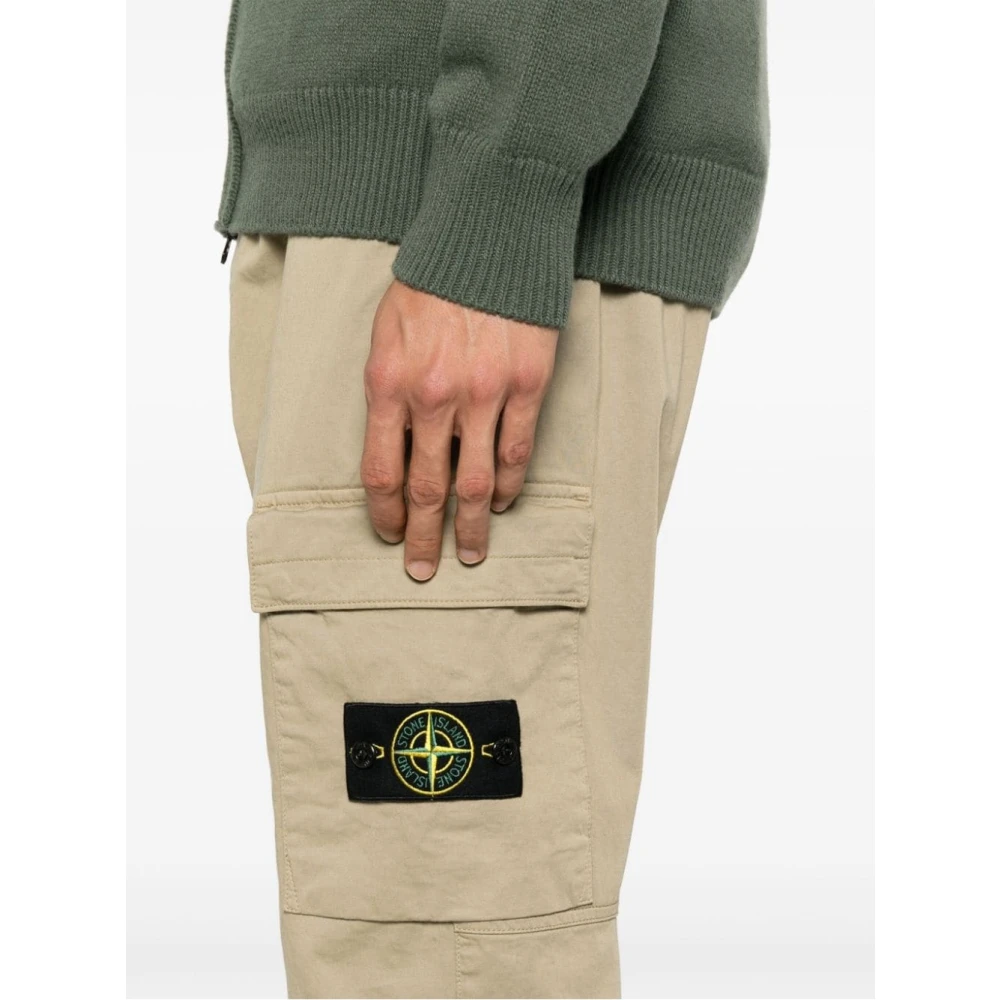 Stone Island Reguliere Taps Toelopende Biscuit Broek Aw24 Beige Heren