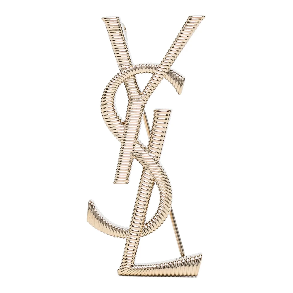 Saint Laurent Women's Yellow Golden Bijoux Pin Clasp Jewelry