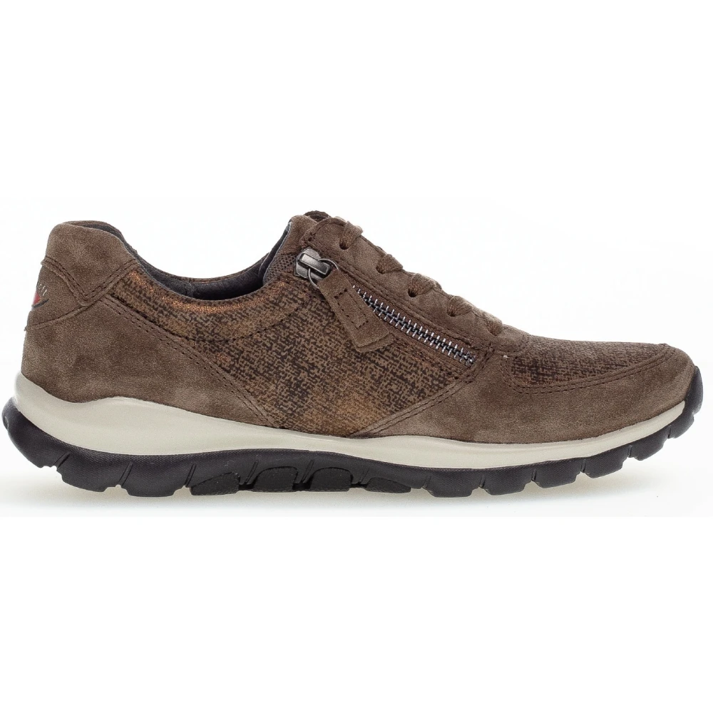 Gabor Bruine leren mix sneaker voor dames Dames Schoenen