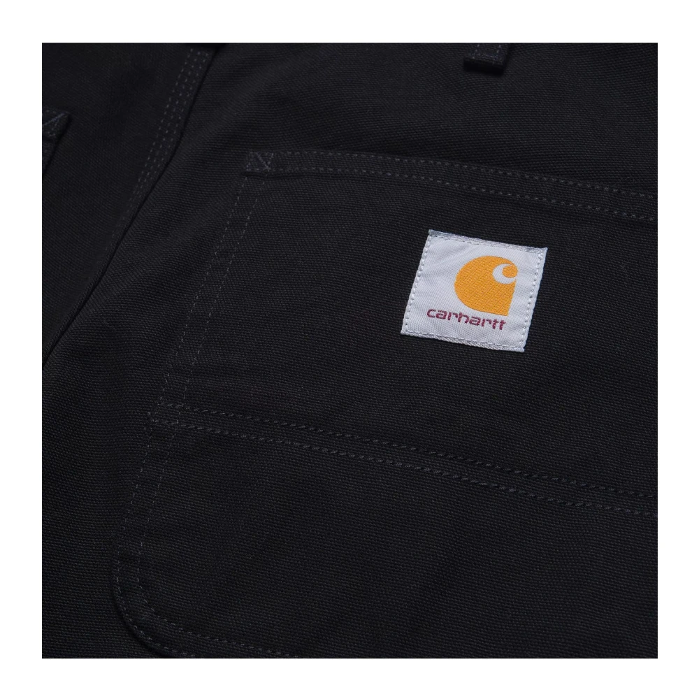 Carhartt WIP Zwarte Denim Ruimvallende Werkshorts Black Heren