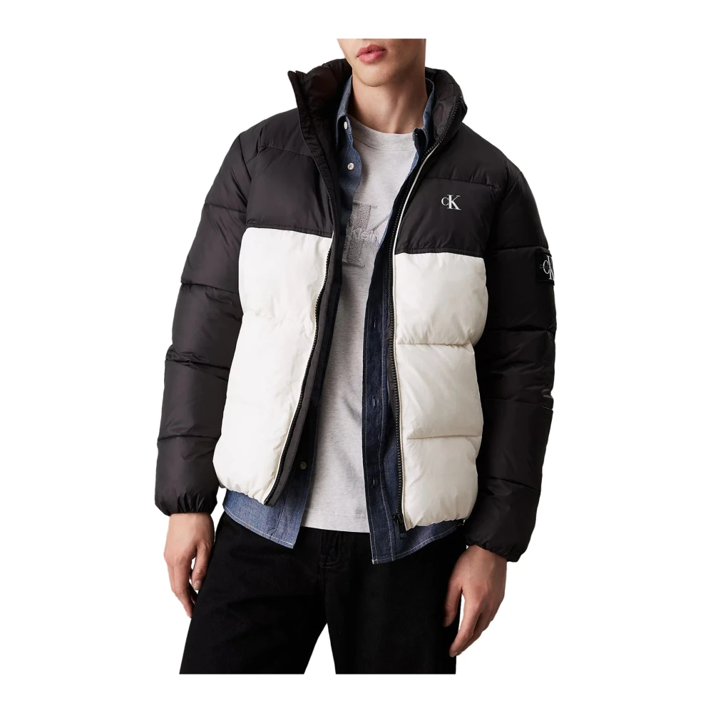 Calvin Klein Jeans Color-Block Pufferjas met hoge kraag Multicolor Heren