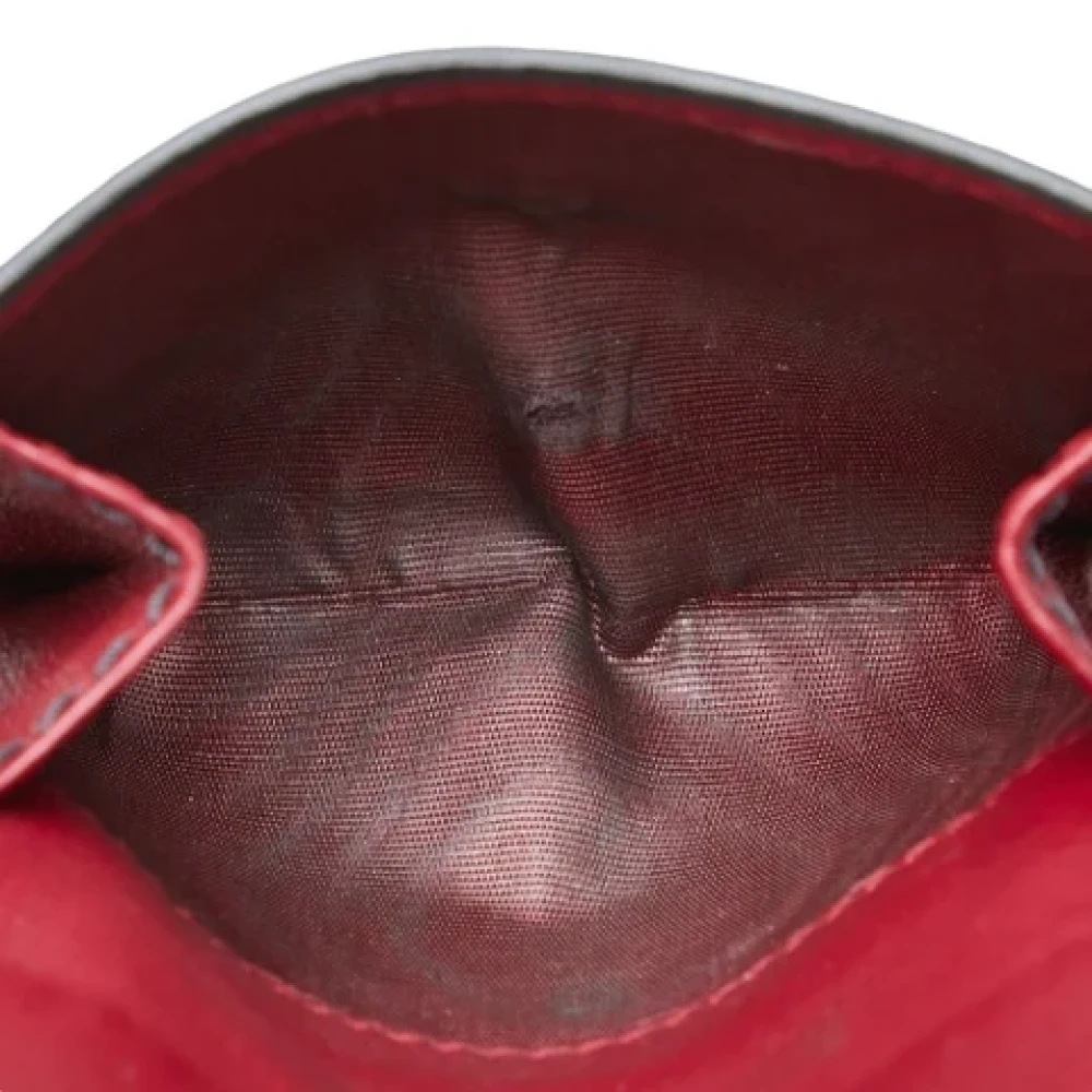 Dior Vintage Pre-owned Leather wallets Red Dames