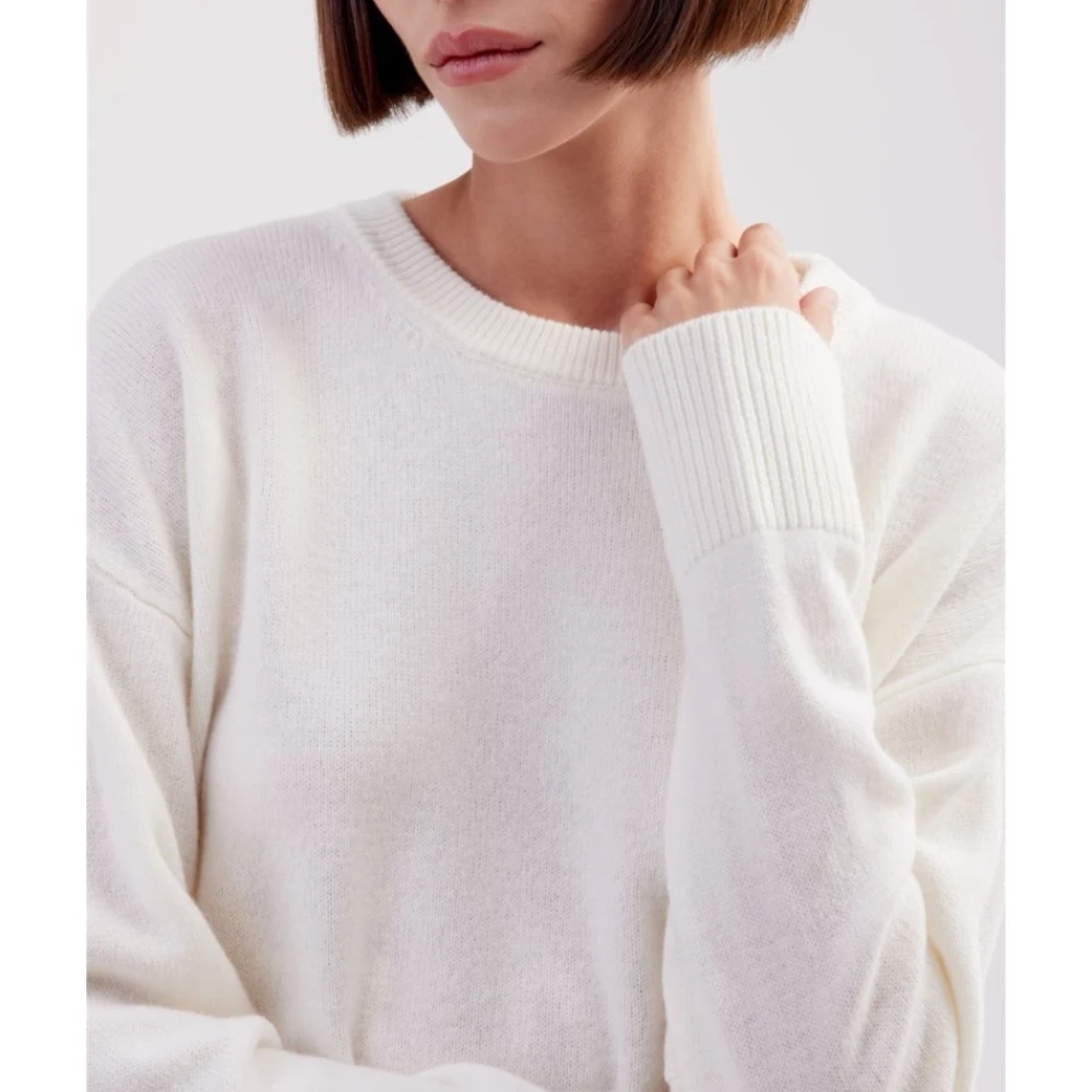Filippo De Laurentiis Kasjmierwol Trui Ronde Hals Drop Mouw White Dames