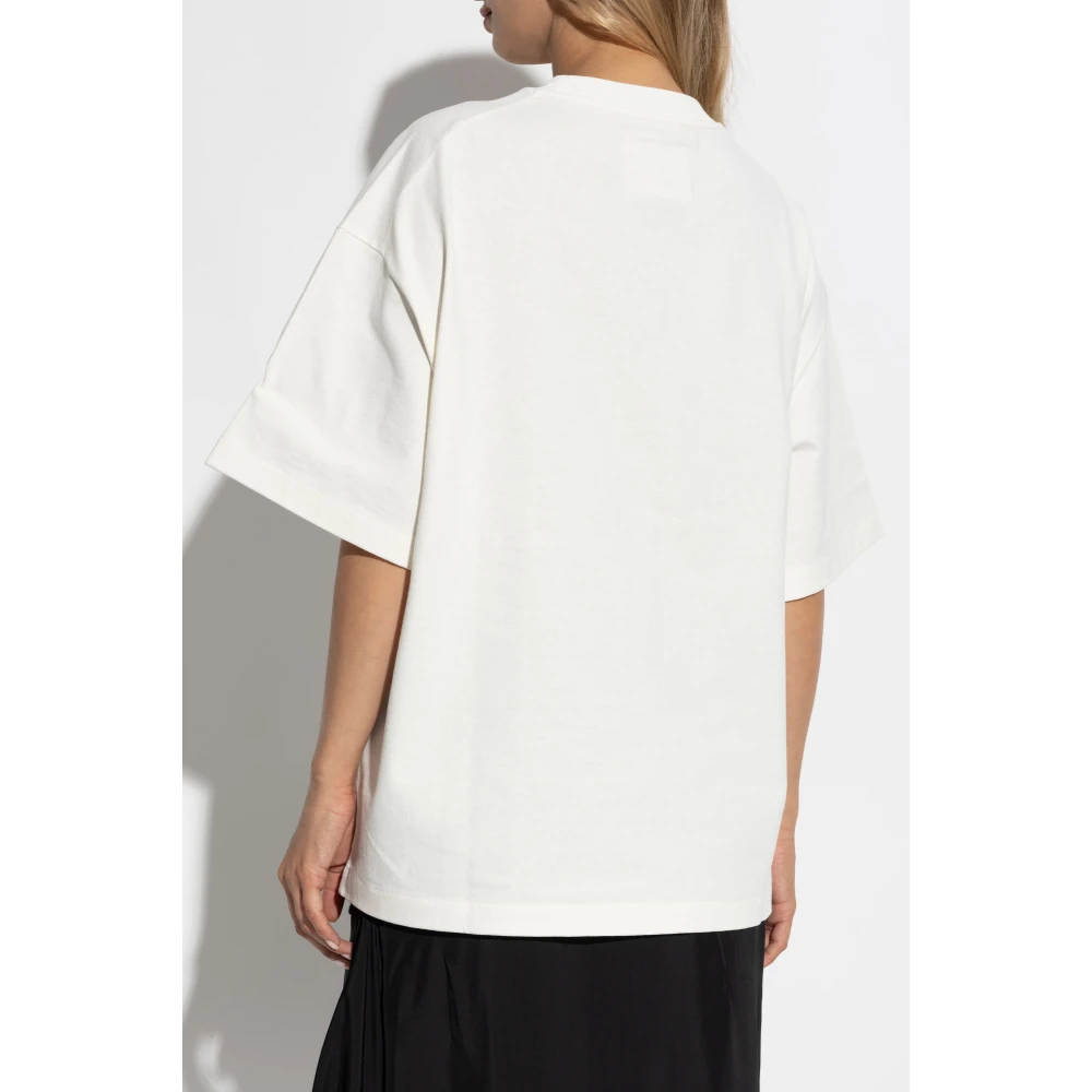 Jil Sander T-shirt met logo White Dames