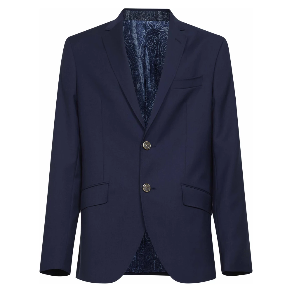 Etro Herr Blå Jackor Xl, Enkelknäppt Kavaj