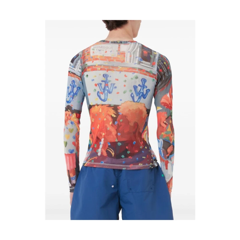 JW Anderson Multicolor Grafische Print Ronde Hals Sweater Multicolor Heren