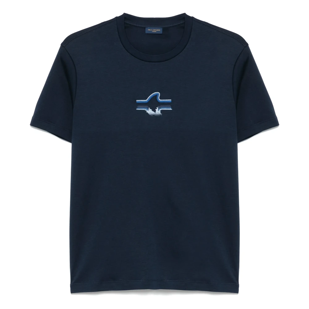 PAUL & SHARK Katoenen T-shirt met Designers code Blue Heren