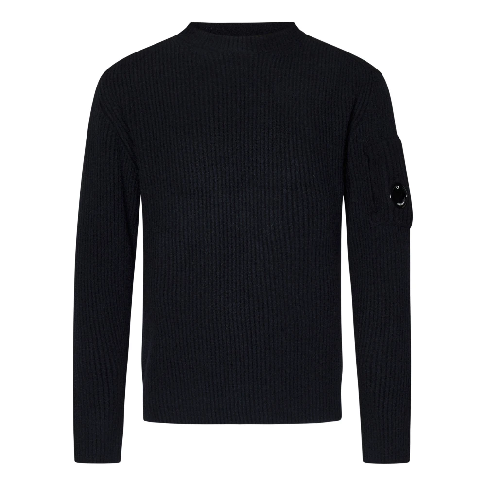 C.P. Company Zwarte Crewneck Sweater met Ritszak Black Heren