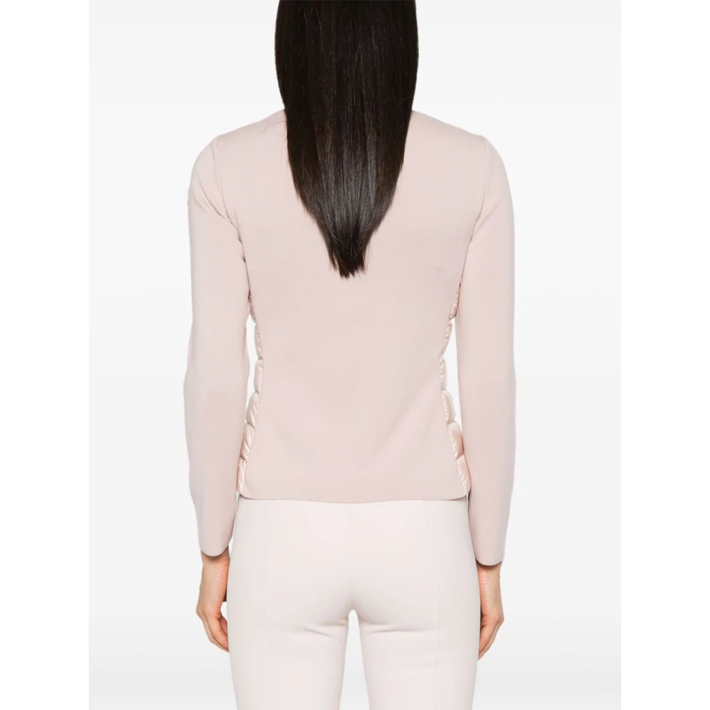 Moncler Gewatteerde Roze Sweater met Ritssluiting Pink Dames