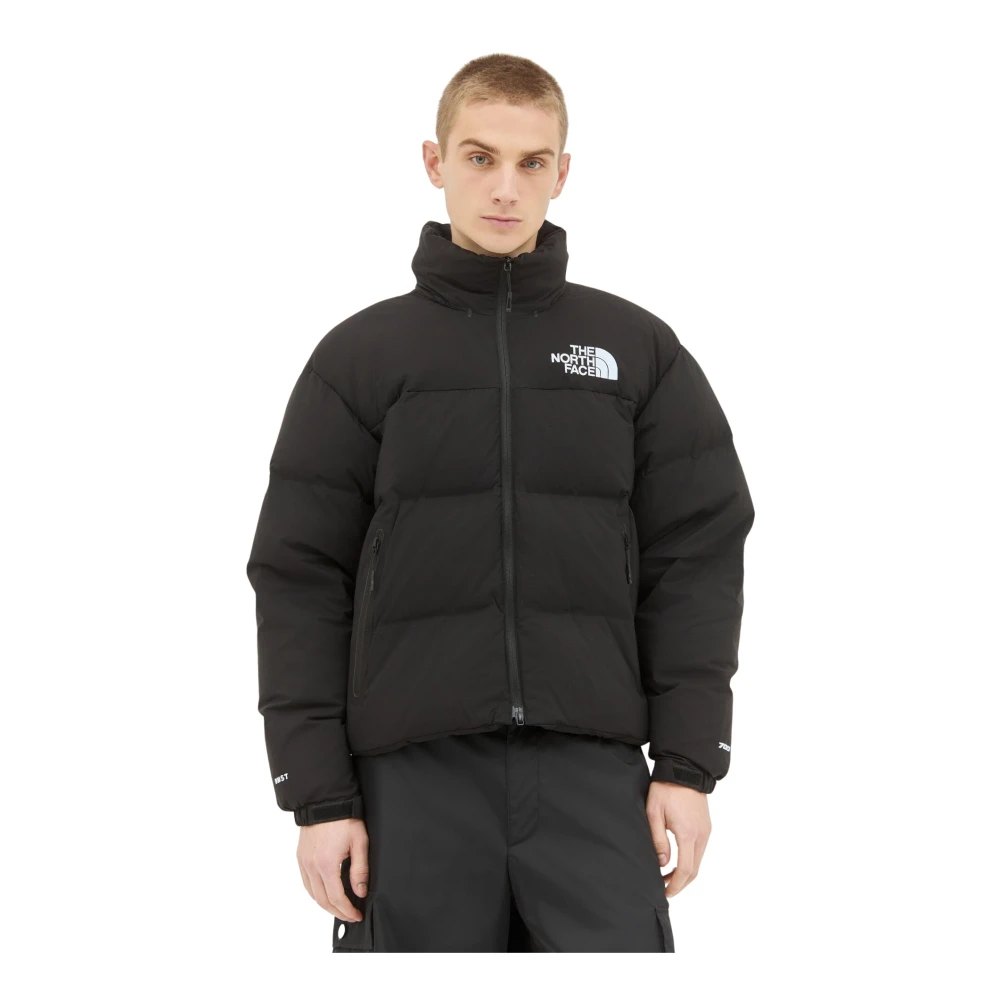The North Face Geborduurde Nuptse Donsjas Black Heren
