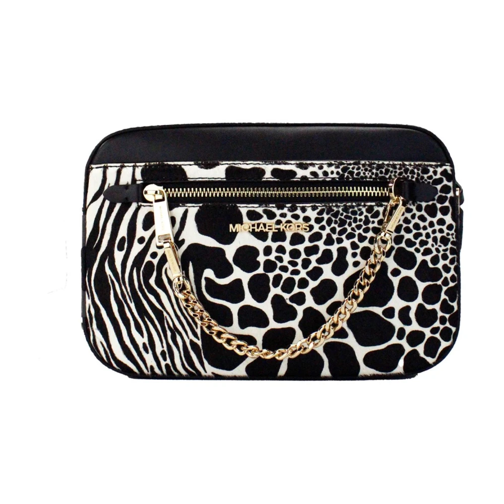 Michael Kors Jet Set Grote East West Rits Crossbody Handtas Black Dames