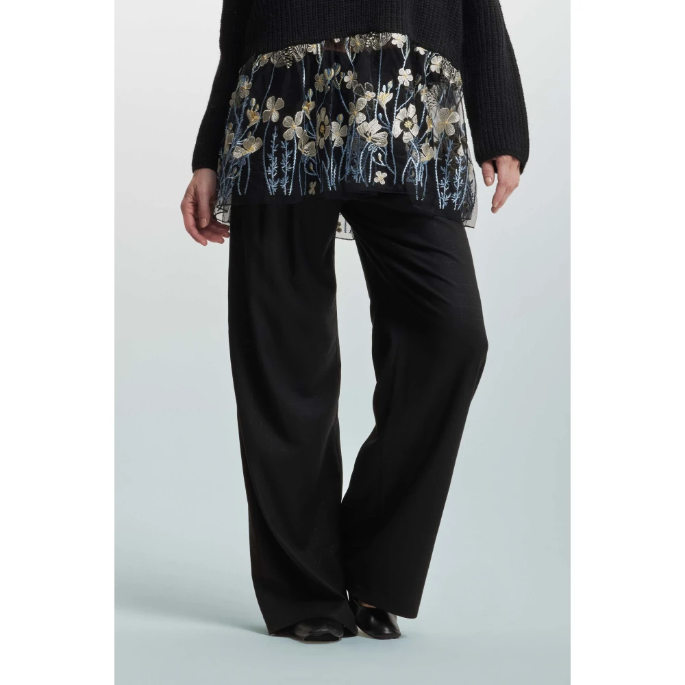 Kocca Elegante Broek Aansluitende Pasvorm Black Dames