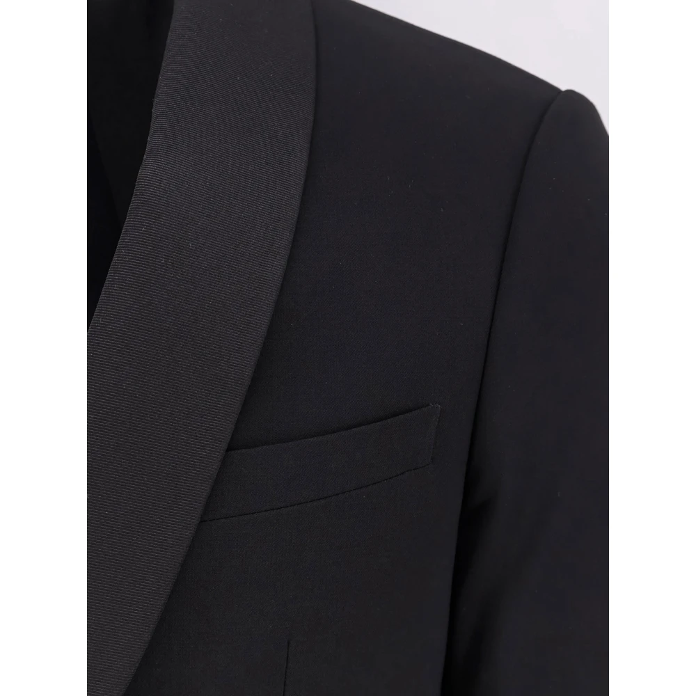 Giorgio Wollen smoking met pieklapel Black Heren