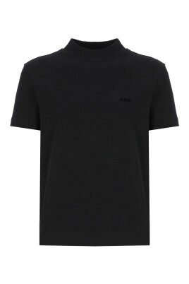 t-shirt-en-coton-noir-col-rond-manches-courtes