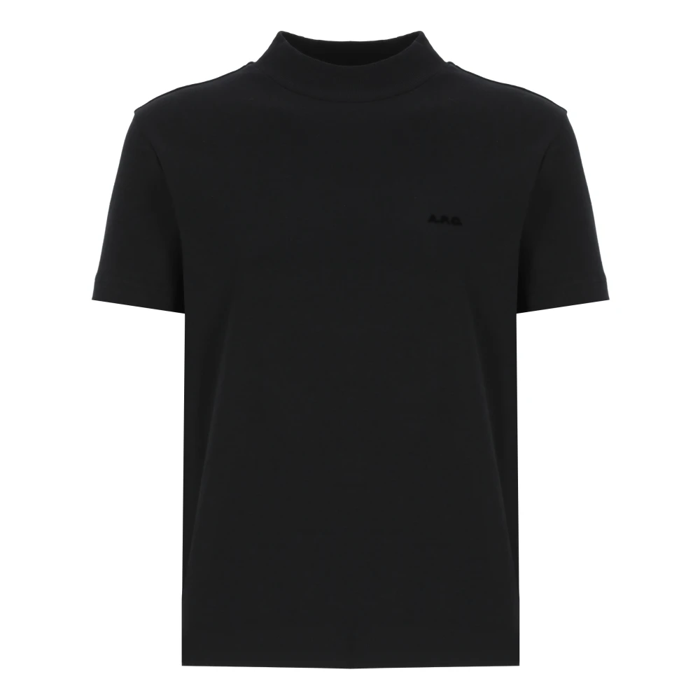 A.p.c. Zwart Katoenen T-shirt Ronde Hals Korte Mouwen Black Dames