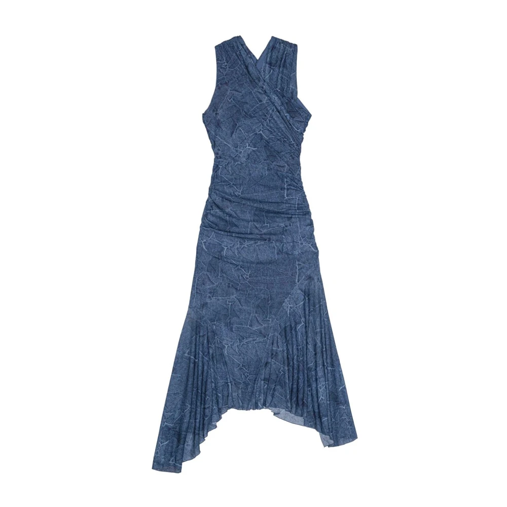 Ganni Midi Jurk in Marl Stijl Blue Dames