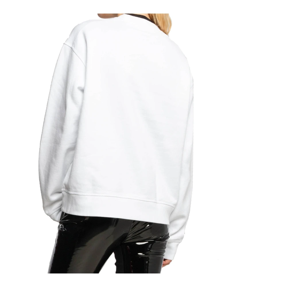 Dsquared2 Logo Sweatshirt Katoen Vrouwen Italië White Dames