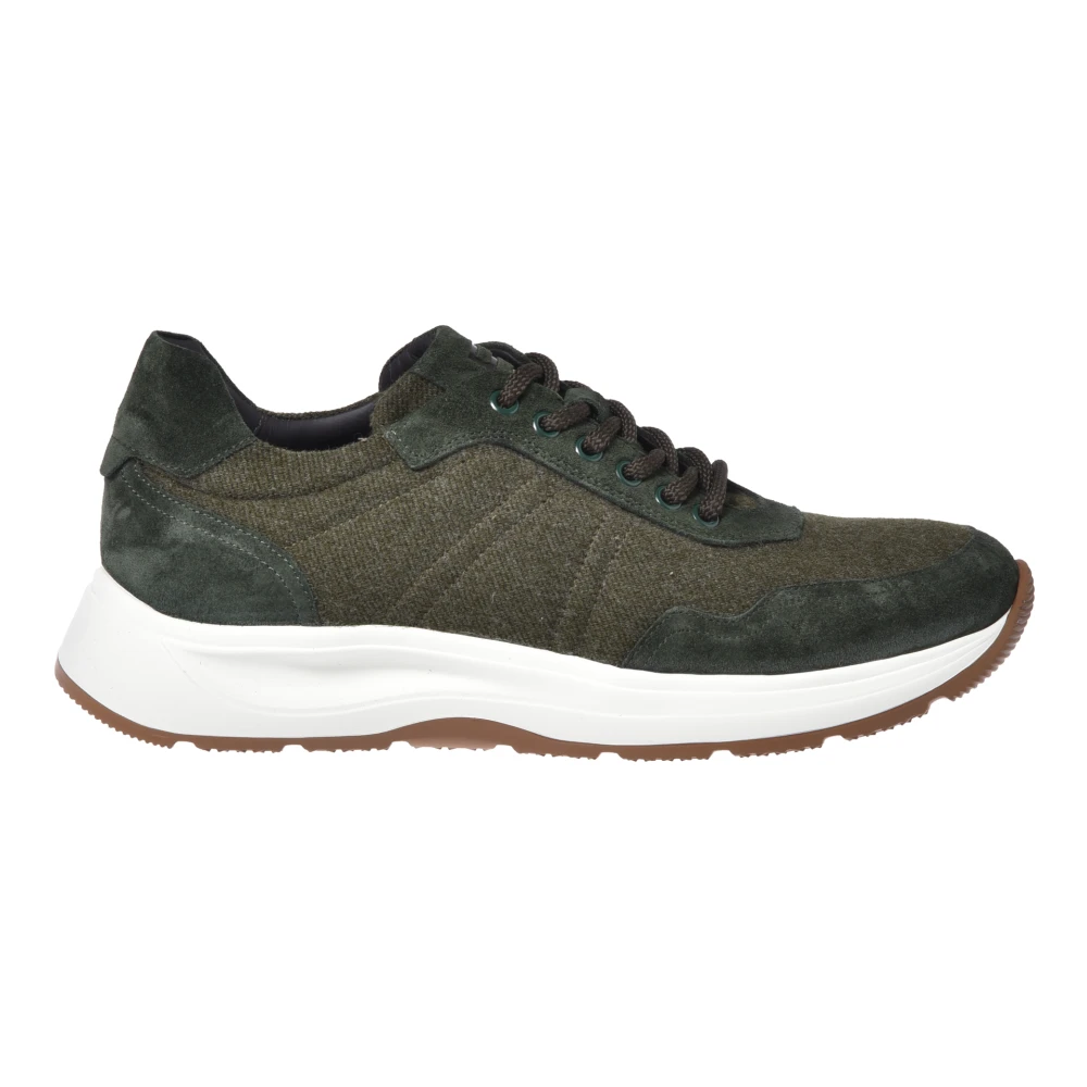 Baldinini Mannelijk Groente Schoenen Heren, Groen, 41 Eu, Suede Leather And Fabric Trainers