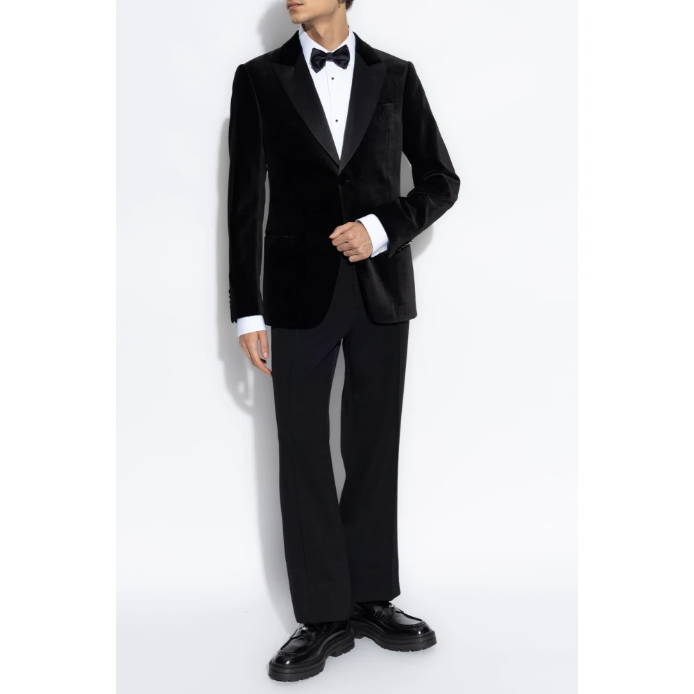 Emporio Armani Fluwelen smokingjasje Black Heren