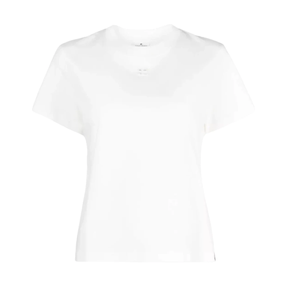 Courrèges Wit Logo T-shirt Katoen Korte Mouw White Dames