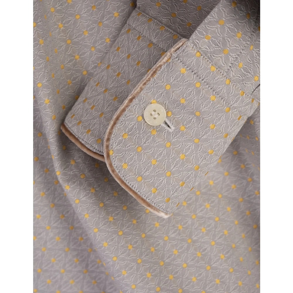 ETRO Grijs Shirt met Geometrisch Patroon en Fluweelbies Gray Dames