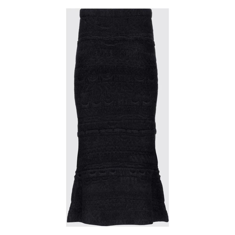 Laneus Lang Jacquardrok Black Dames