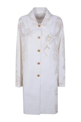 Embroidered A-line Coat