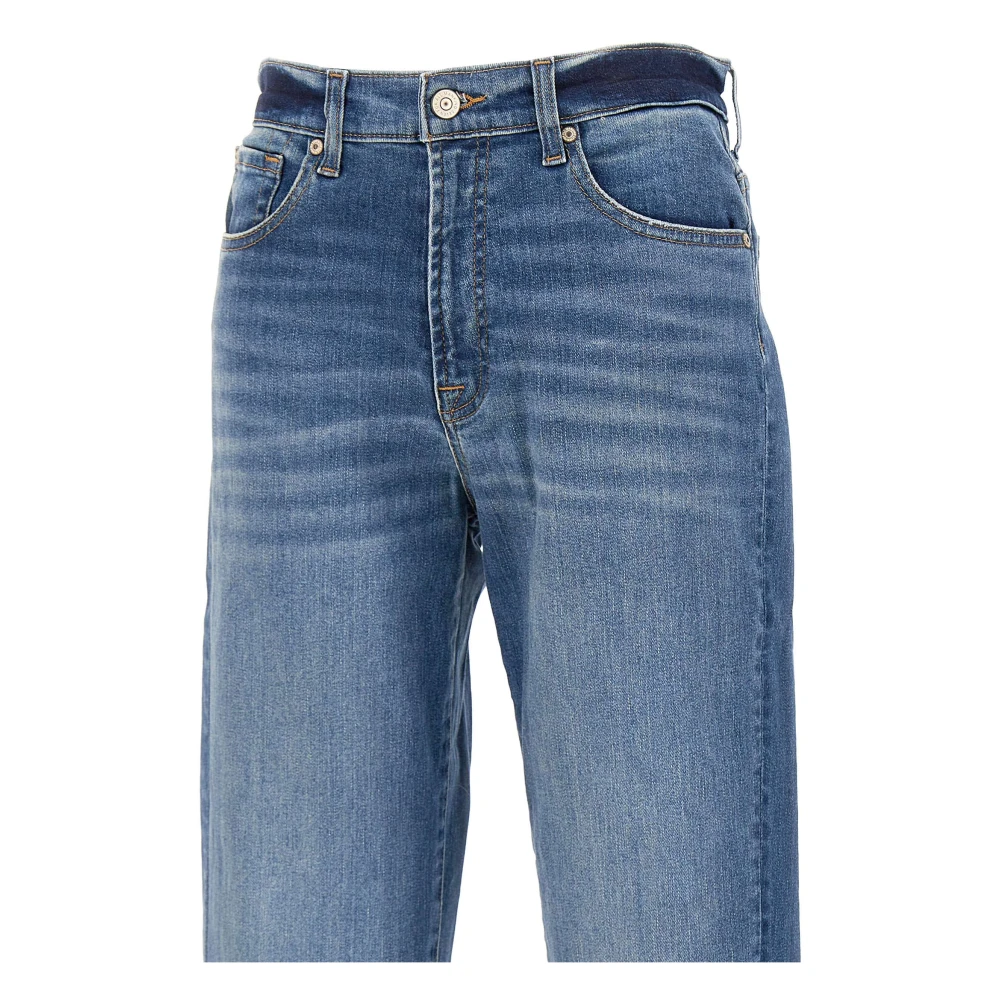 7 For All Mankind Jeans Straight Pre-owned Blue Dames